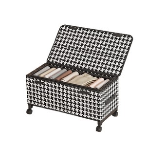 Under Bed <b>Storage</b> <b>Box</b> With Wheels Rectangular Lattice Pattern Dustproof Clothes Organizer For Dormitory Rental Apartment - Product Image 5
