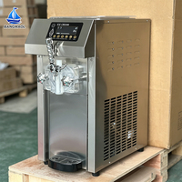 Machine à glace professionnelle en acier inoxydable, machine à glace molle avec pré-refroidissement et maintien au frais pour les petits cafés et salons de desserts