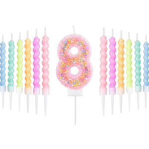 Birthday Digital Candles 0-9 Macaron Color Cartoon Color Children's Party Cake Dessert Decorated Candles - Product Image 1