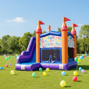 Château gonflable de qualité commerciale avec toboggan en PVC personnalisable <span class=keywords><strong>pour</strong></span> enfants, idéal <span class=keywords><strong>pour</strong></span> les locations de fêtes d'<span class=keywords><strong>anniversaire</strong></span> - Product Image 1