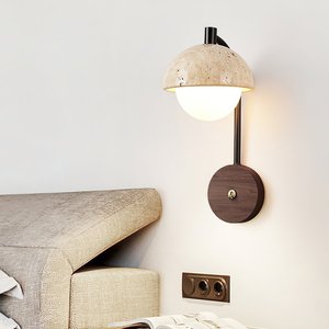 Japanese Wabi Sabi Yellow Travertine Indoor <strong>Wall</strong> Scone Modern Nordic Bedroom Bedside Hallway Living Room <strong>Wall</strong> Light