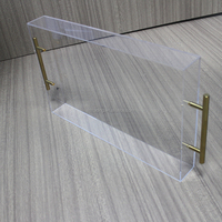 Plateaux de lit en plexiglas transparent, pour le petit déjeuner, en verre transparent, de forme rectangulaire, présentoir de luxe, vente en gros, 3mm/4mm