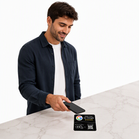 Autocollant de table NFC en PVC |   213 cartes NFC Google Review en PVC durables avec impression CMYK et support adhésif puissant