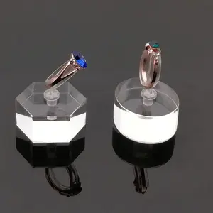 Suporte de anel acrílico para joias, suporte de anel de acrílico transparente para jóias, suporte de anel para sala