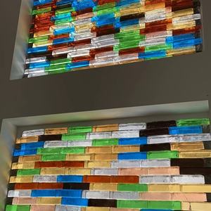 LZX dekorasi bentuk persegi panjang kaca padat blok bata hijau Polandia diskon besar untuk luar ruangan ruang tamu kamar mandi Entry Gym - Product Image 5