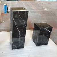 Socle moderne en pierre naturelle Meubles de salon Décoration de la maison Socle de table d'appoint en marbre cube noir Nero Marquina à vendre
