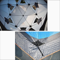 Tente de camping pliable pour 4 à 6 personnes, trois couches, en coton Oxford imperméable, isolée, protection contre le froid, la neige et la glace, pour l'hiver