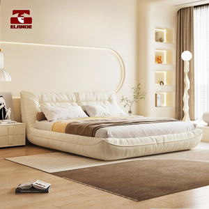 Lit queen en tissu technologique Lit de chambre a couche simple simple Tissu de vent cremeux lit roi masculin Meubles de chambre - Product Image 3