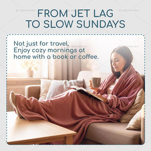 OEM kustom Logo 2 in 1 pesawat selimut perjalanan dengan bantal portabel bordir selimut perjalanan untuk pesawat Hadiah <span class=keywords><strong>Set</strong></span> - Product Image 6