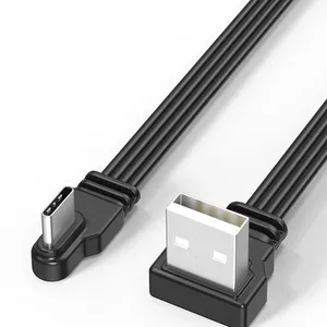<span class=keywords><strong>C</strong></span>âble de données USB vers Type <span class=keywords><strong>C</strong></span>, répartiteur coudé haut/bas/gauche/droite, cordon plat, transfert de données USB 2.0, alimentation 2A, synchronisation, extension de ligne - Product Image 4