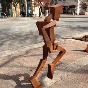 Scultura antica in metallo per strada in acciaio Corten Robot astratto uomo decorazione per la casa arte antica - Product Image 4