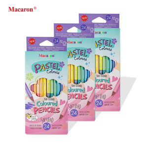 Pensil warna kustom Macaron 12 buah pensil 24 warna pensil warna ujung ganda popler inti canggih - Product Image 3