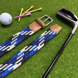 Ceintures <span class=keywords><strong>élastique</strong></span>s personnalisées avec logo, <span class=keywords><strong>boucle</strong></span> en alliage, ceintures de golf en toile tricotée multicolores, ceintures tissées extensibles pour hommes - Product Image 3