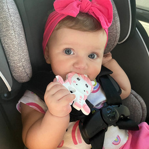 Mềm mại và kết cấu gấu trúc <span class=keywords><strong>Silicone</strong></span> <span class=keywords><strong>Teether</strong></span> trẻ sơ sinh nhai đồ chơi cho 6-12 tháng nhẹ nhàng cứu trợ cho đau nướu răng bé teethers - Product Image 1