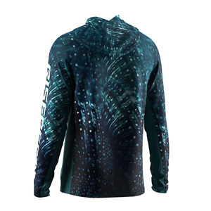 Camiseta de Pesca con Capucha y Manga Larga, Refrigeración en las Axilas, Protección UV, Ligera, para Pesca desde el Lado del Río y desde el Barco - Product Image 4