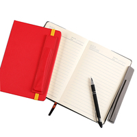 Cuaderno de Cuero PU con Bolsillo para Bolígrafo, Hecho a Mano, Tamaño A5, con Logotipo Personalizado, Agendas A5
