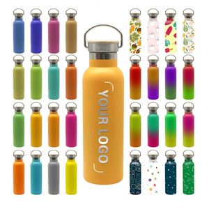 Botella de Agua Térmica de Acero Inoxidable de Doble Pared y Boca Ancha, Estilo Lujoso, 500 ml, Personalizable con Logotipo, con Asa Portátil y Tapa - Product Image 3