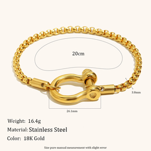 Dingran, pulsera de cadenas con patrón de bloqueo de acero inoxidable, joyería al por mayor de fábrica libre de deslustre para mujer - Product Image 2