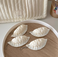 Porte-clés Squishy en forme de dumpling, jouet anti-stress en silicone à presser, jouet sensoriel fidget