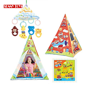 Los niños <span class=keywords><strong>tipi</strong></span> tienda plegable estera del juego del bebé musical casa los niños tienda de campaña con juguetes - Product Image 3