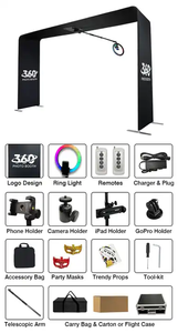 2024 terbaru Overhead 360 derajat Photo Booth Shell perlengkapan pesta otomatis atas berputar foto Booth langit 360 Video Booth - Product Image 6
