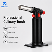 Chalumeaux portables réglables à gaz rechargeables, torches à jet de butane pour cuisinières, camping, feux d'artifice, réchauds