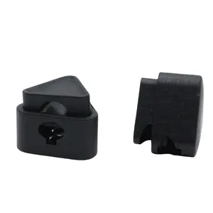 Petit verrou de cordon monotrou noir de 15mm en forme personnalisée pour le tissu d'usure de parc aquatique de sport