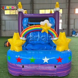 Château gonflable d'extérieur avec toboggan et piscine, château gonflable licorne pour fête d'enfants - Product Image 4