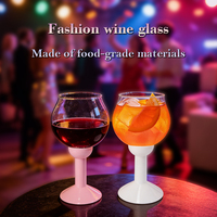 Gobelets de restaurant en gros, verres à vin personnalisés avec logo, verres à vin en plastique de forme ronde pour mariage, fête, événement, location, bar