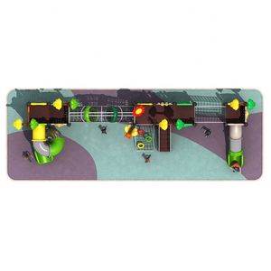 Professional <b>Large</b> Outdoor Playground Climbing Rope Tunnel With Plastic <b>Slides</b> for Sale - Product Image 2