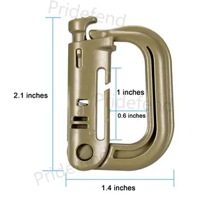 Attach Plasctic Shackle Carabiner D-Ring Clip Molle Webbing Backpack Buckle  Snap