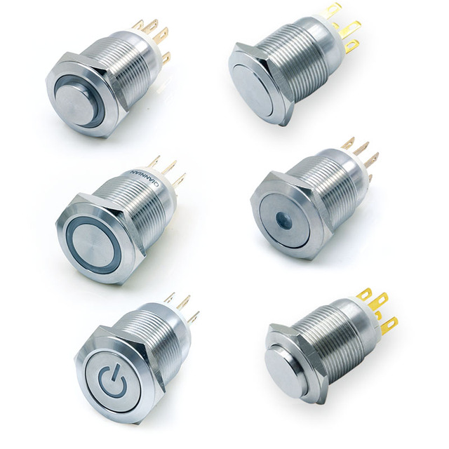 Customization IP65 IP67 Gold Pin Momentary 6 Pin Light Self Locking Waterproof Push Switch