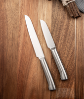 Ensemble de couteaux de cuisine ergonomiques à manche creux en acier inoxydable, 5 pièces, vente en gros