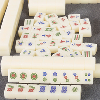 Jeu de Mahjong Traditionnel Chinois en Acrylique de Luxe, 144/156 Tuiles Jaune Ivoire, avec Tapis Aléatoire Gratuit Inclus
