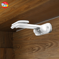PRODIGY HG002 Verrous de sécurité pour portes d'armoires en plastique blancs invisibles, anti-enfants, 2 pièces, installation rapide, aucun outil de perçage nécessaire