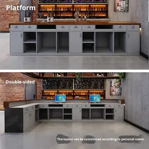 โต๊ะเคาน์เตอร์ไม้เนื้อแข็งสไตล์โมเดิร์นเรโทร วาบิซาบิ สำหรับห้องรับรอง บาร์ ห้องนั่งเล่น ศูนย์ออกกำลังกาย ร้านชานม และเคาน์เตอร์แคชเชียร์ - Product Image 4