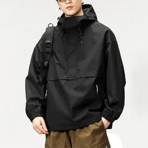 Các Nhà Sản Xuất Tùy Chỉnh Nửa Zip Áo Thun Hoodies anorak Áo Khoác Rắn Màu Trùm đầu Áo Thun Ngoài Trời Áo Gió Áo Khoác Cho Nam Giới