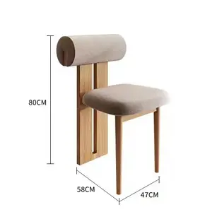 Nordic Modern Simple Restaurant Chair Creative Makeup Home Solid Wood Back Dining Chair Casual Hippo Chair Support Customization