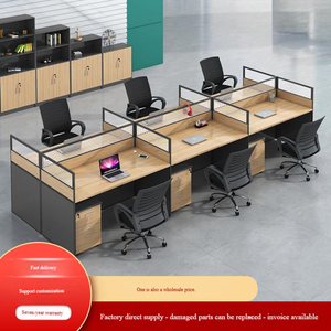 Postazione di Lavoro Modulare per Ufficio con Pareti Divisorie, Scrivania Espandibile per 4 Persone con Armadietto per <span class=keywords><strong>Call</strong></span> Center - Product Image 4