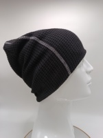 Bonnet unisexe automne-hiver, uni, doux, extensible, fin, long, en polyester gaufré, lavable en machine