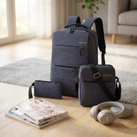 Ensemble de sacs à dos scolaires personnalisés et tendance, trois pièces, en nylon Oxford, avec fermeture éclair, port USB pour la charge, pour les voyages, l'usage quotidien et les ordinateurs portables
