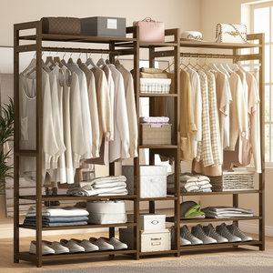 Porte-manteau moderne <span class=keywords><strong>pour</strong></span> la maison, chambre, salon, avec étagère, support multifonction <span class=keywords><strong>pour</strong></span> vêtements et sacs - Product Image 2