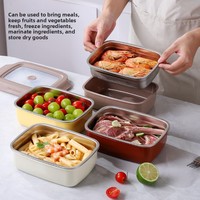 Boîte à lunch portable isotherme en acier inoxydable à double compartiment pliable 1-2L pour les employés de bureau, les étudiants, boîte minimaliste moderne