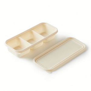 2 <b>Compartment</b> Microwavable <b>Lunch</b> With Cornstarch Features Takeaway Disposable Bento <b>Box</b> Lid - Product Image 2