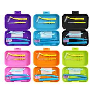 Customizable Plastic Dental <b>Cleaning</b> Care Kits Portable Travel <b>Teeth</b> Set Detachable Toothbrush Interdental Brush Storage Case - Product Image 1