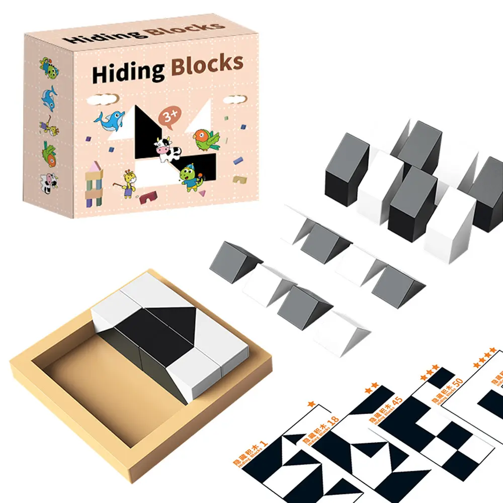 Puzzle a forma geometrica Montessori blocchi da costruzione Puzzle in plastica 3d Puzzle gioco educativo per bambini