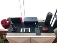 Station de recharge sans fil 4-en-1 en gros avec lumière LED, tour d'alimentation, chargeur combiné, câble rétractable PD QC3.0 pour voiture électrique et appareil photo