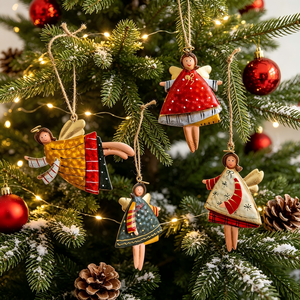 Enfeite de Natal Decorativo de Ferro para Pendurar, Anjo Colorido Fofo, Acessório Aconchegante para Casa, Enfeite para Árvore de Natal - Product Image 4