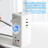 Multiprise verticale portable avec ports USB A+C à charge rapide, protection contre les surcharges, sécurité enfant, rallonge électrique