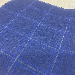 Tốt Nhất Người Bán Màu Xanh Và Màu Trắng Tweed Sọc Sọc Vải Lông Cừu Kiểm Tra Len Tweed Mùa Thu Sợi Nhuộm Vải Cho Len Áo Khoác Tất Cả Các Kích Thước